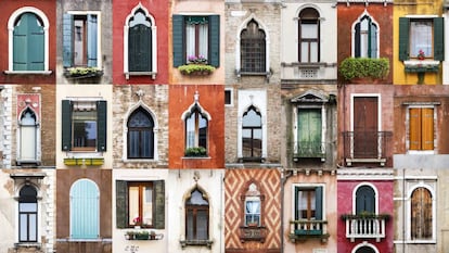 'Collage' de la ciudad de Venecia (Italia).