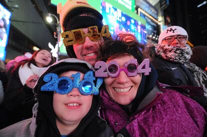 A espera do ano novo na Times Square, em Nova York.