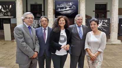 Antonio Ariño, Alfredo Argilés, Tania Castro, Juan, López-Trigo y María Aranguren en La Nau.