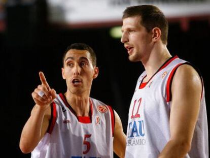 Prigioni y Teletovic, durante un partido con el Caja Laboral