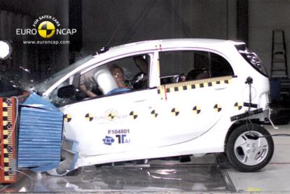 Pruebas de impacto frontal y trasero realizadas al Mitsubishi i-MIEV.