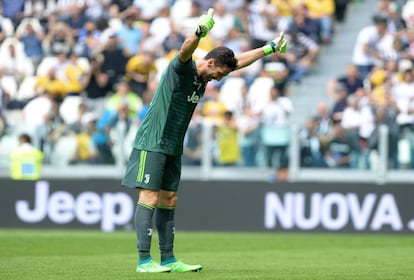 El saludo de Buffon al Juventus Stadium. 