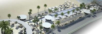 Imagen virtual del Marina Beach Club, en Valencia