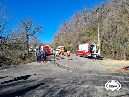 La intervención en la mina de Cerredo en Degaña (Asturias), el 31 de marzo de 2025.