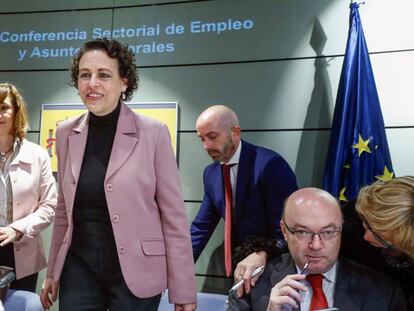 La ministra de Trabajo, Migraciones y Seguridad Social, Magdalena Valerio, el jueves en Madrid. 