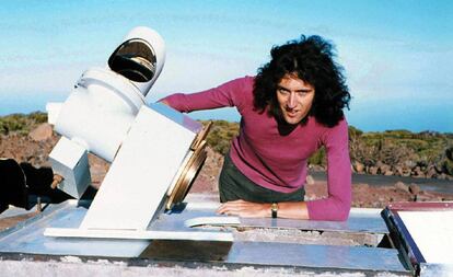 Brian May, miembro de 'Queen' y astrofísico, cuando hacía su tesis en el Teide en 1971.