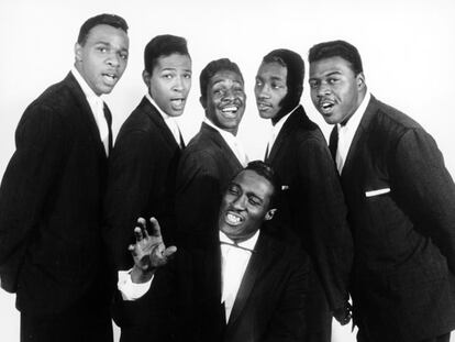 Formación de The Marquees, con Reese Palmer, segundo por la derecha, y Marvin Gaye, segundo por la izquierda.