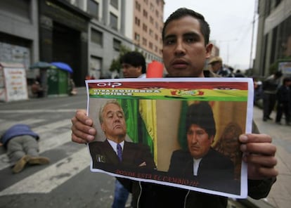 Un manifestante en La Paz (Bolivia).