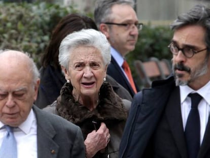 Jordi Pujol y Marta Ferrusola salen de la Audiencia Nacional tras prestar declaracion. 