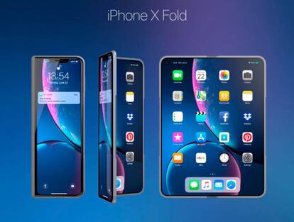 El posible aspecto del iPhone X Fold