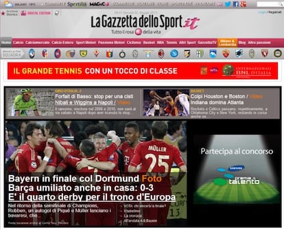 Web de La Gazzeta dello Sport