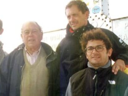 Jordi Pujol con sus hijos Pere (izquierda), Jordi y Oriol (con gafas).