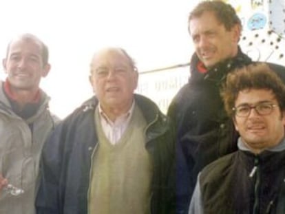 Jordi Pujol con sus hijos Pere (izquierda), Jordi y Oriol (con gafas).