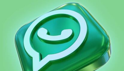 Logo en tres dimensiones de WhatsApp