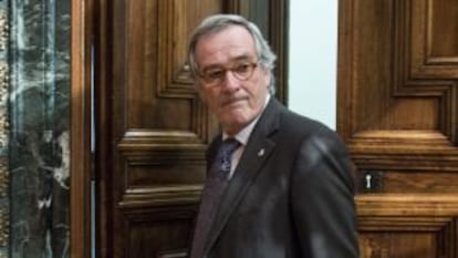 El alcalde Xavier Trias, en un pleno en el Ayuntamiento de Barcelona. 