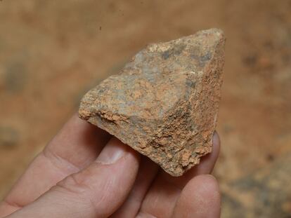 Una de las herramientas de hace 600.000 años halladas en la Gran Dolina de Atapuerca (Burgos).