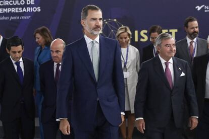 El Rey, durante la inauguración de la XXIX Cumbre Internacional de Centros de Pensamiento Empresariales.