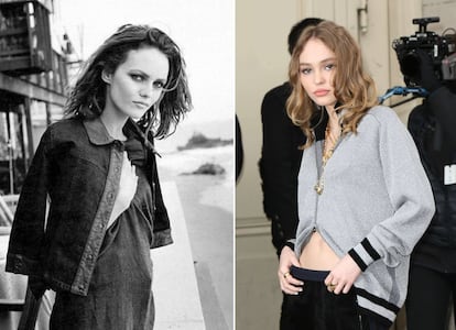 Vanessa Paradis y, a la derecha, su hija Lily-Rose Depp. La hija que la modelo tuvo con el actor Johnny Depp ha decidido seguir los pasos de sus padres, y hoy se reparte el tiempo entre ser musa de Karl Lagerfeld y Chanel y sus primeros papeles en el cine.