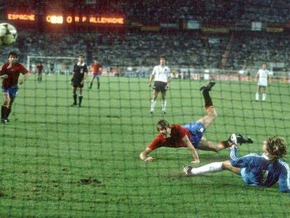 El gol de Maceda a Alemania en la Eurocopa del 84.