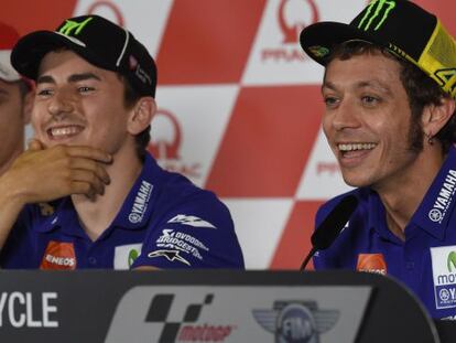 Lorenzo y Rossi, en la conferencia de prensa del GP de Australia. 