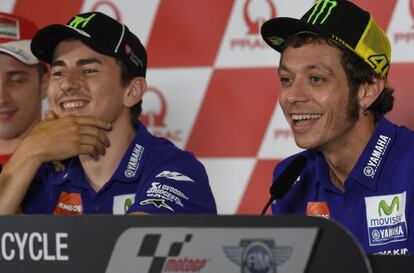 Lorenzo y Rossi, en la conferencia de prensa del GP de Australia. 