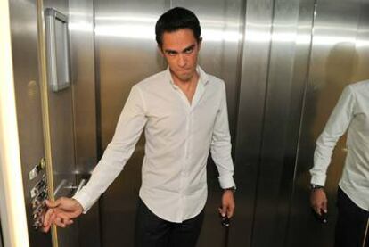 Alberto Contador, tras la rueda de prensa en la que explicó su positivo por clembuterol.