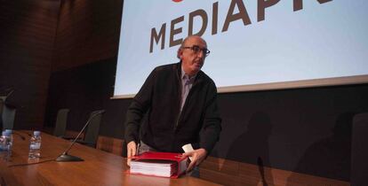 Jaume Roures, en una conferencia de prensa en Barcelona. 