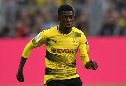 El jugador Ousmane Dembélé, con el Borussia Dortmund.