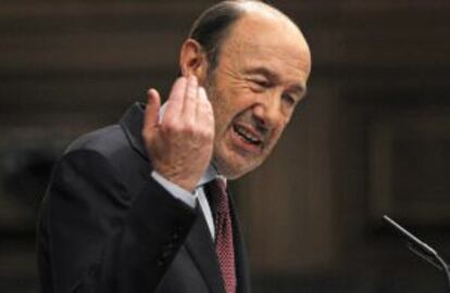 Rubalcaba, ayer en el debate sobre el estado de la nación.