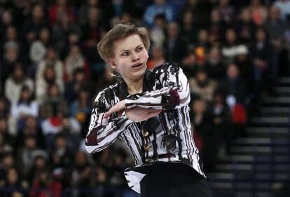 Mikhail Kolyada, durante la final, el 1 de abril de 2017.