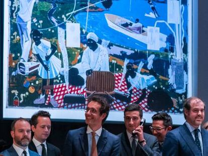 Subasta de 'Past Times', de Kerry James Marshall, en la galería Sotheby's.