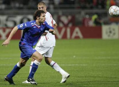 Cuéllar, del Glasgow Rangers, durante un partido de la Liga de Campeones.