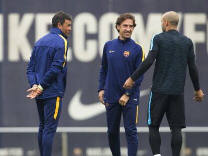 Entrenamiento del Barcelona previo al partido ante el BATE.