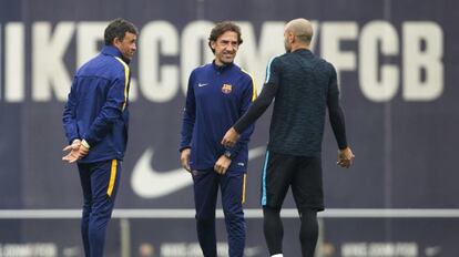 Entrenamiento del Barcelona previo al partido ante el BATE.