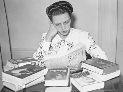 Ève Curie en 1938, después de publicar la biografía de su madre.