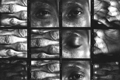 &#39;L&#39;oeil, la main&#39; (1997), retrato de T. M., emigrante de Zaire, foto de la serie &#39;Los refugiados&#39;, de Anabell Guerrero.