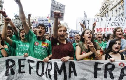 Manifestación en Madrid para rechazar la LOMCE.