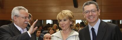 Leguina, Gallardón y Aguirre en la Asamblea de Madrid.