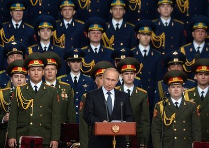 Putin este martes en un foro militar en Kubinka, cerca de Moscú.