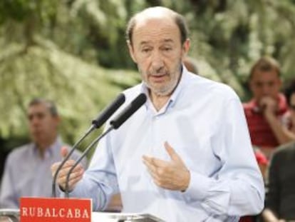 El candidato socialista a la Presidencia del Gobierno, Alfredo Pérez Rubalcaba.