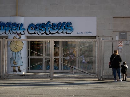 La escuela Andreu Castells de Sabadell, este jueves.