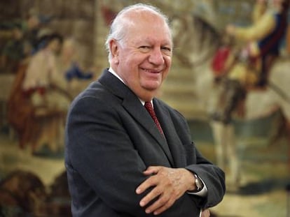 Ricardo Lagos ex-presidente do Chile no Centro de Estudos Constitucionais de Madri.