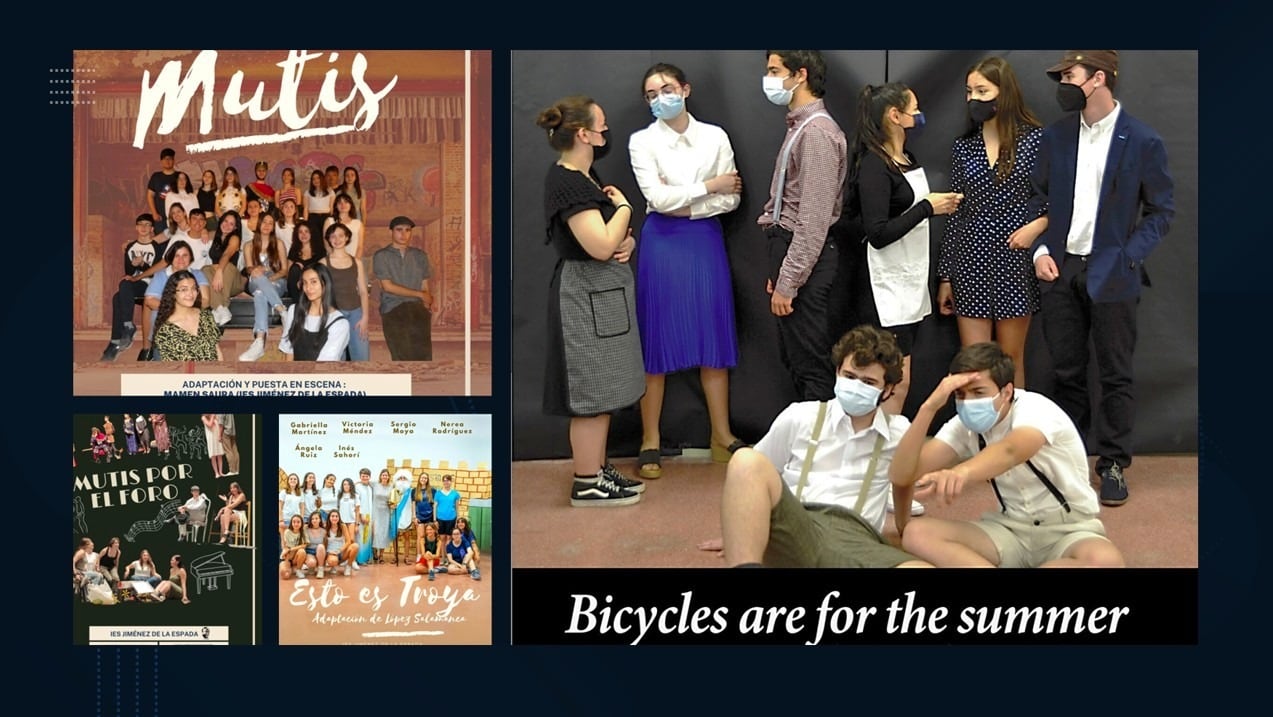 Carteles anunciadores de los últimos estrenos de la Escuela de Teatro.