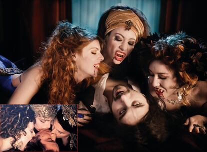 Florina Kendrich, Micaela Bercu, Monica Belluci y Keanu Reeves en una escena de 'Drácula, de Bram Stoker', de Francis Ford Coppola.