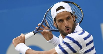 Feliciano L&oacute;pez, durante la semifinal contra Dimitrov.