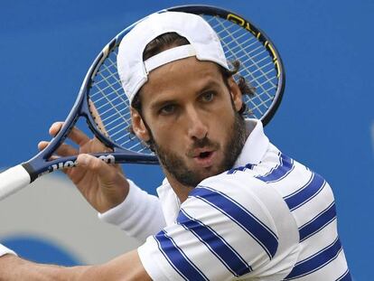 Feliciano L&oacute;pez, durante la semifinal contra Dimitrov.