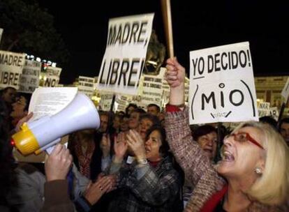 Concentración a favor del derecho al aborto.