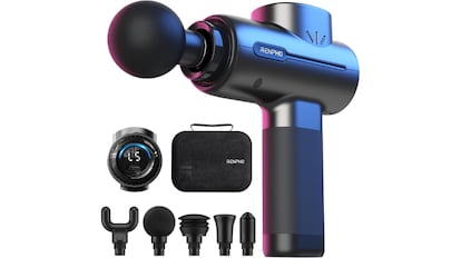 View of discounted muscle massage gun on Amazon.