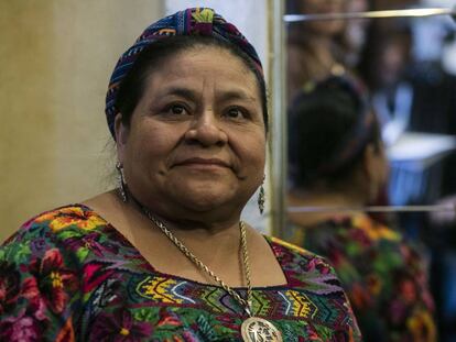 La Premio Nobel de la Paz Rigoberta Mench&uacute; en Buenos Aires.
