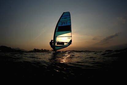 Hao Chang fotografiado poco después de terminar su carrera de la categoría RS-X.